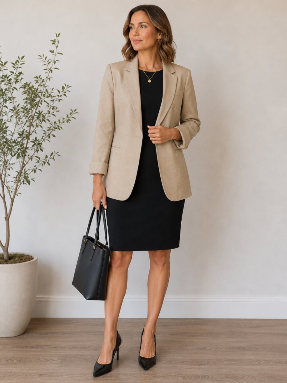 Rachel Zoe Linen Cotton Boyfriend Blazer Large Tan Oatmeal - Picture 4 of 8